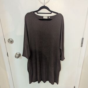 🔥 Wilfred Free Heather Brown Tunic Mini Dress | Size Medium